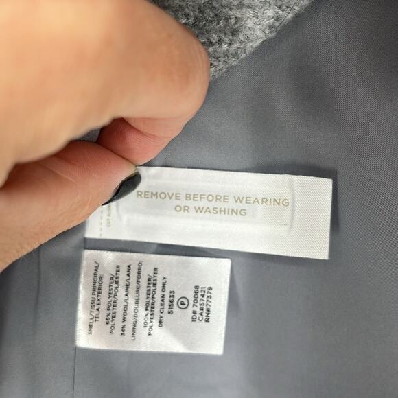 Ann Taylor Wool Fitted Blazer Gray 12 Suit Coat Jacket Academia Quiet Luxury - Picture 8 of 8